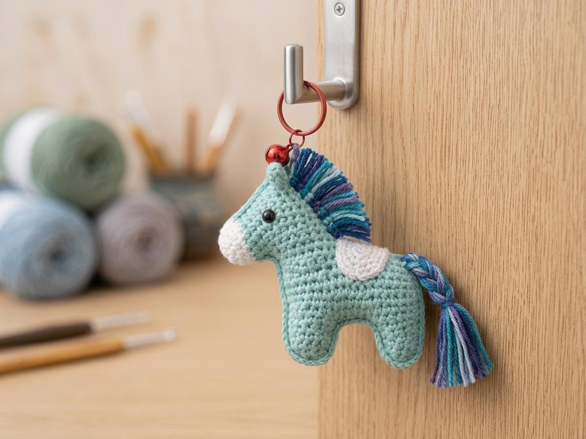 37 Horse Crochet Patterns: Amigurumi Horses, Ponies, Hobbyhorses, and More 7 Crochet Horse Keychain