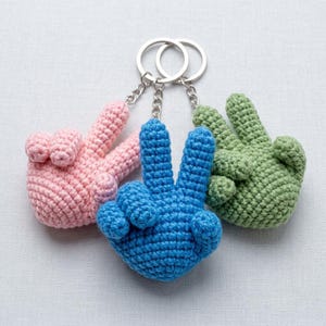 Patrón de llavero de mano a crochet, PDF de llavero de mano a crochet, patrón de mini amigurumi de mano en PDF