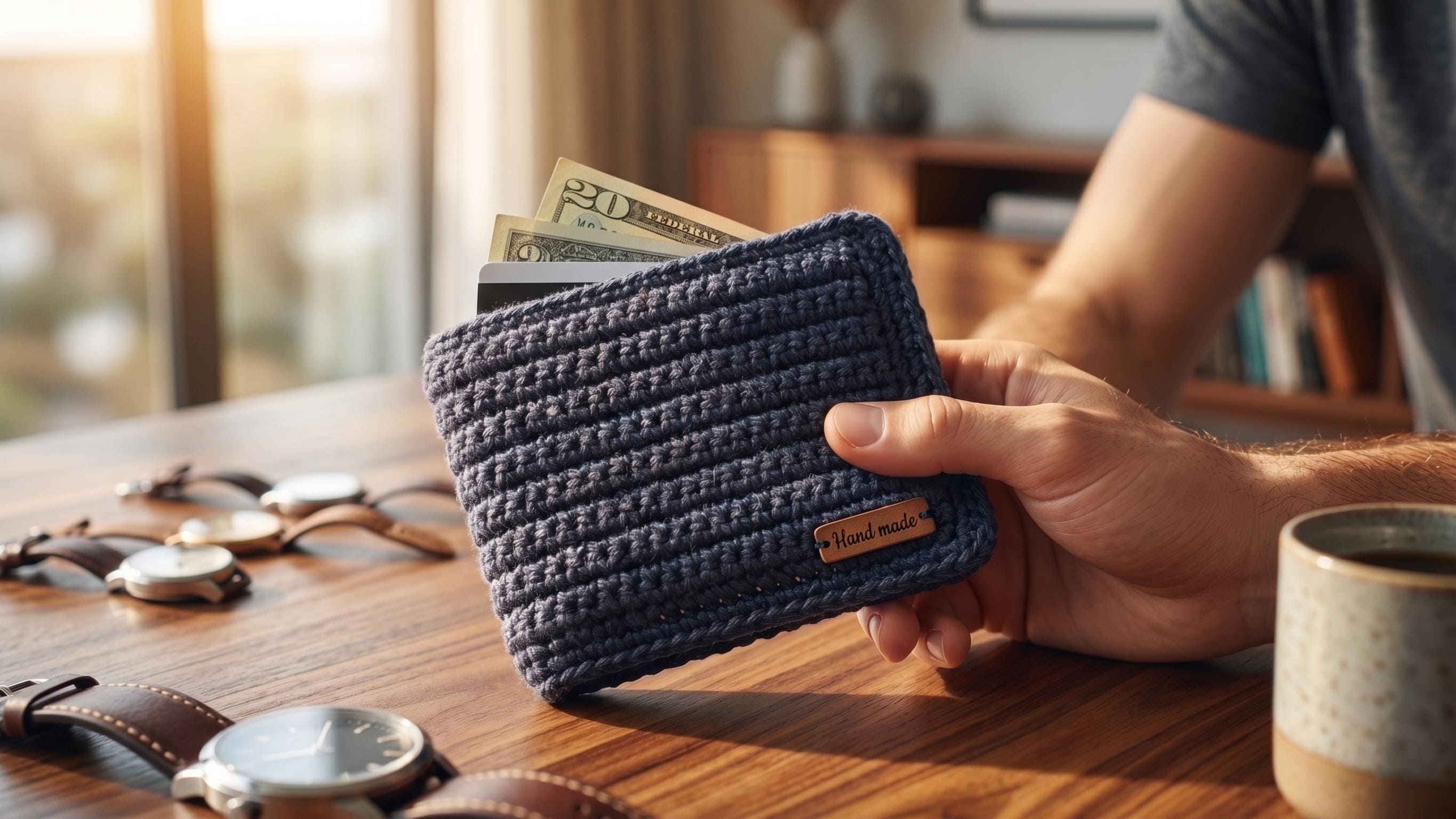 40 Small Purse Crochet Patterns for Chic, Portable Bags and Mini Accessories 28 Men's Crochet Wallet