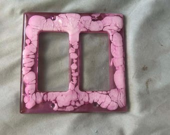 Pink Translucent Epoxy Resin Wall Switch Cover