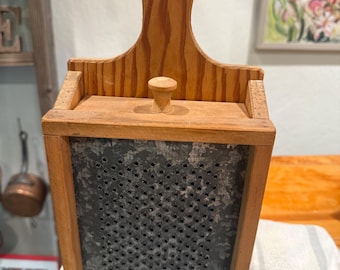 Vintage Wooden Cheese Grater Wall Hanging Decor Primitive Cottagecore Drawer