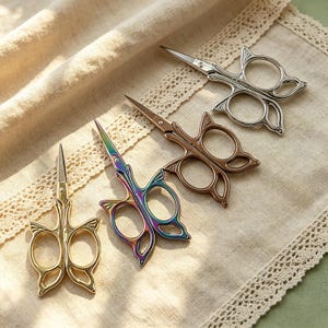 Tijeras de bordar con forma de mariposa en miniatura, cortahilos vintage, tijeras de costura, cortador artesanal de acero inoxidable, herramienta de costura para bordado.