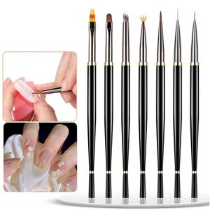 Pincel delineador negro para decoración de uñas, pincel de líneas finas para dibujo de líneas largas, herramienta para diseño de uñas de gel UV