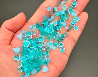 50 Stück Herz Nagel Charms Kawaii Harz Strass Candy Farbe 3D Liebe Nail Art Dekorationen Mixed Sizes DIY Nagel Lieferungen