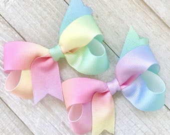 baby bow Easter hair bow bunny bow rabbit hair bow rainbow hair bow pink glitter bow girls glitter bow