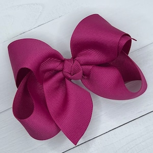 Dark Pink Hair Bow, Hair Bows, Back To School Bow, Girls Bow, Baby Bow, Fuchsia Pink Hair Clip, Bow Headband, Fall Hair Bow, Bows for Girls