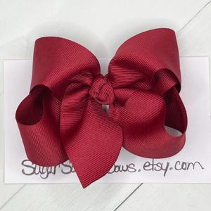 Maroon/Red School Uniform Hair Bow, Hair Bows, Back To School Bow, Girls Bow, School Hair Clip, Uniform Bow, Cheer Bow, Bows for Girls
