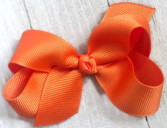 Orange Pigtail Bows, Orange Headband Orange Toddler Bow Orange Hair Clip Orange Hair Bow Orange Glitter Hair Bow Orange Baby Bow