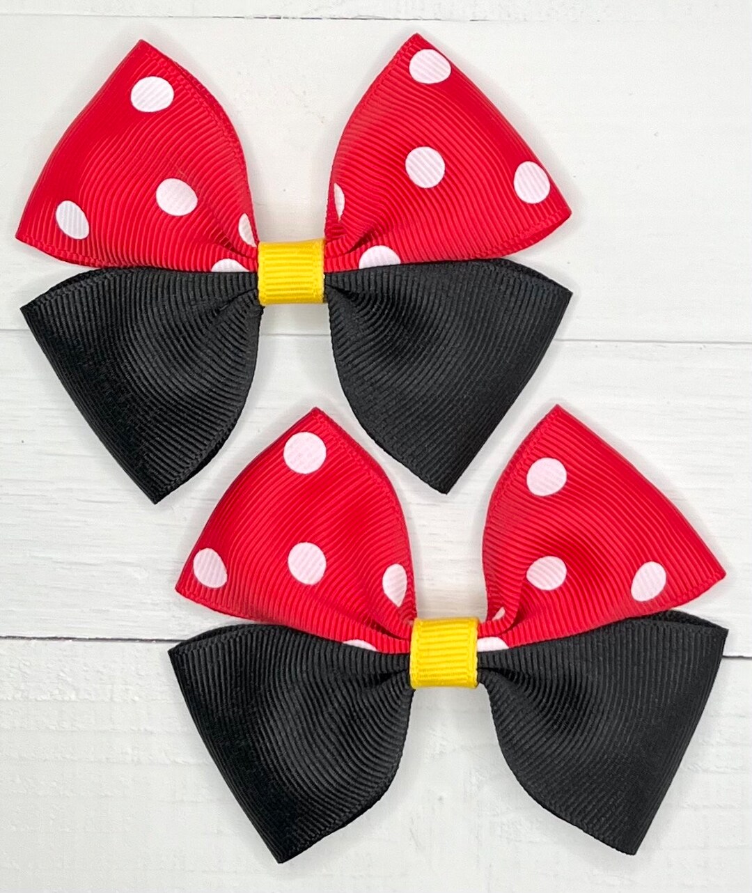 Minnie Hair Bow, Red Polka Dots Bow, Mouse Birthday Bow, Halloween Bow ...