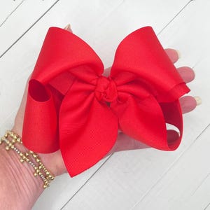 XL Red Hair Bow, Hair Bows, Back To School Bow, Uniform Now, Southern Style Bows, Big 5-6 inch Bow, Girls Bow, Hair Clips, Bows for Girls