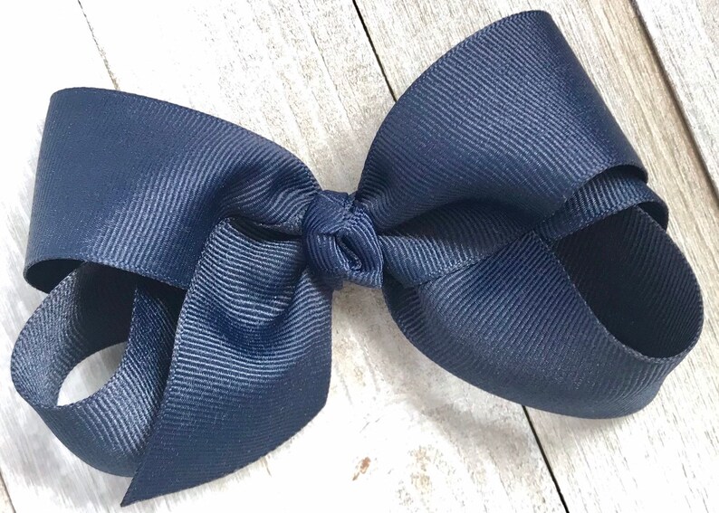 2 BLACK 3/" BOWS GIRLS SCHOOL UNIFORM GROSGRAIN BERISFORDS RIBBON HAIR BOBBLES