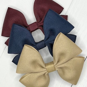 Pick Colors- Solid School Uniform Bows, Hair Bows, Back To School Bows, School Bow Headbands, Girls Bows, School Hair Clips, Bows for Girls