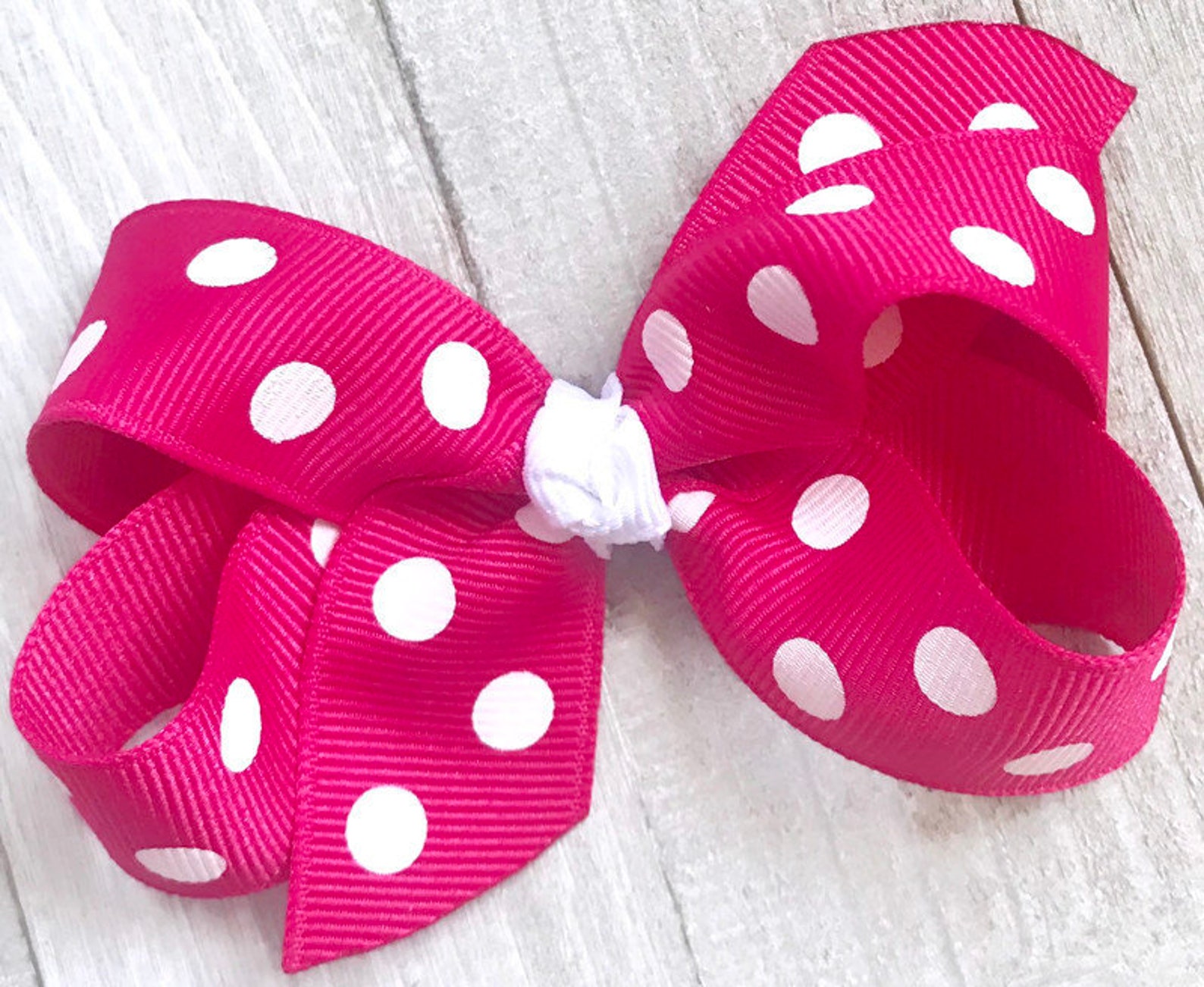Bright Pink Polka Dot Hair Bow Hair Bows Bows for Girls - Etsy