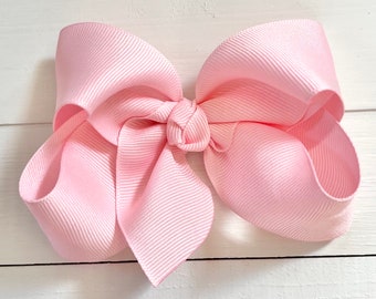 Light Pink Hair Bow, Hair Bows, Bows for Girls, Girls Boutique Bow, Toddler Bow, Spring-Pastel Bow, Baby Bow Headband, No Slip Hair Clip