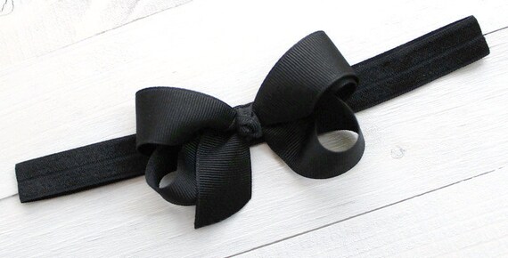 baby bows Noir solid plain cotton black infant headband Baby headband baby girl black headband newborn headband baby accessories