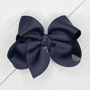 Navy Blue Hair Bow, Hair Bows, Back to School Bow, School Uniform Bow, Girls Bow, Navy Hair Clip, Baby Bow, Baby Headband, Bows for Girls