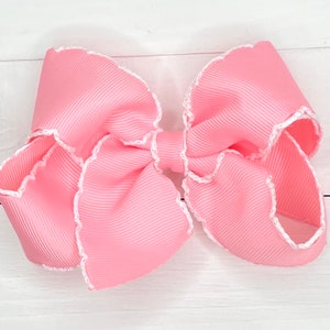 Pink Moonstitch Hair Bow, Hair Bows, Bows for Girls, Girls Boutique  Bow, Pastel Baby Bow Headband, Spring Toddler Bow, No Slip Hair Clip