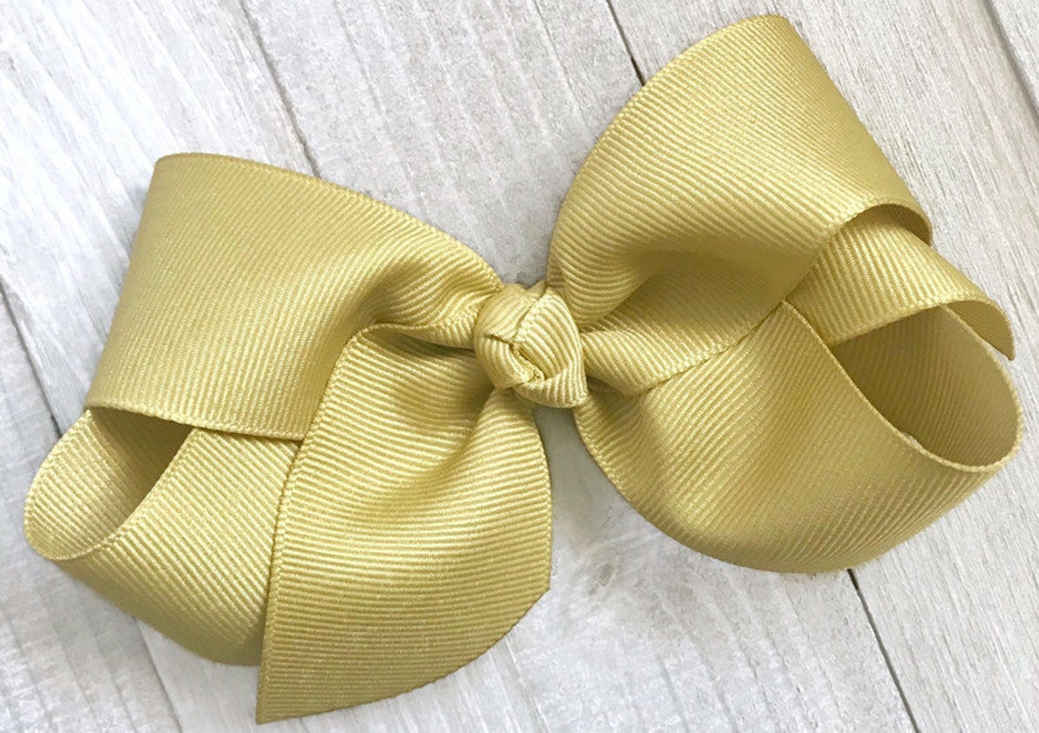 4. Navy Blue and Gold Hair Bow Clip - wide 2