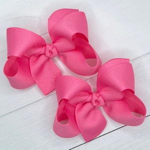 Bubblegum Pink Hair Bow, Hair Bows, Small Baby Bow, Baby Girl Bow, Toddler Bow, School Pigtail Bows, Hair Clips or Headband, Bows for Girls