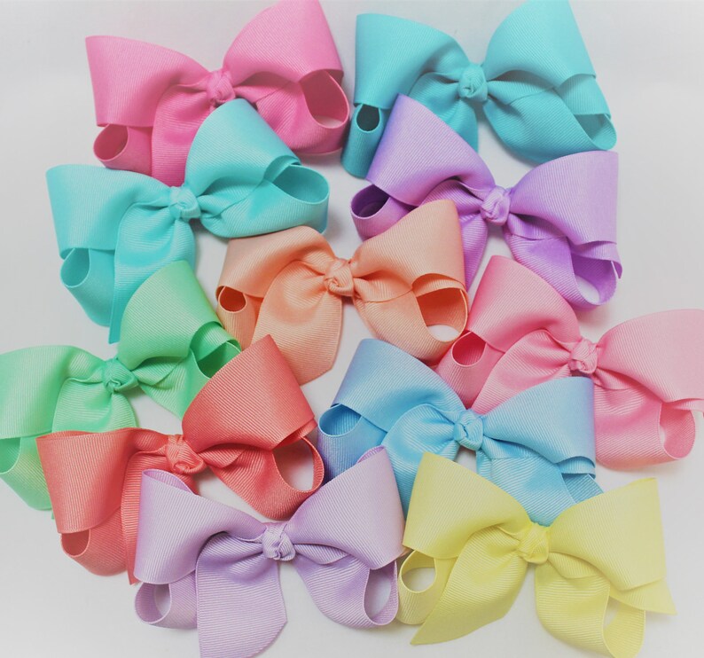 Pastel Hair Bow Set Hair Bows Bows for Girls Baby Girls Etsy