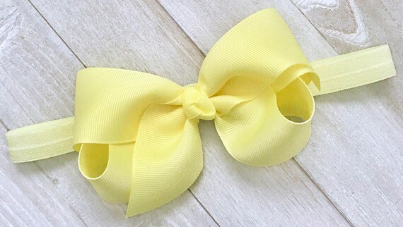 yellow bow headband baby
