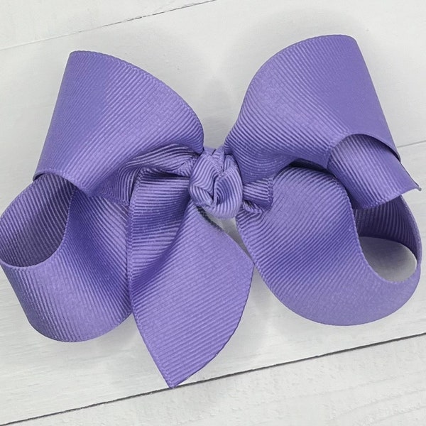 Lilac Purple Hair Bow, Hair Bows, Bows for Girls, Girls Boutique Hair Bow, Baby Bow Headband, Big Toddler Bow, School Bow, No Slip Hair Clip
