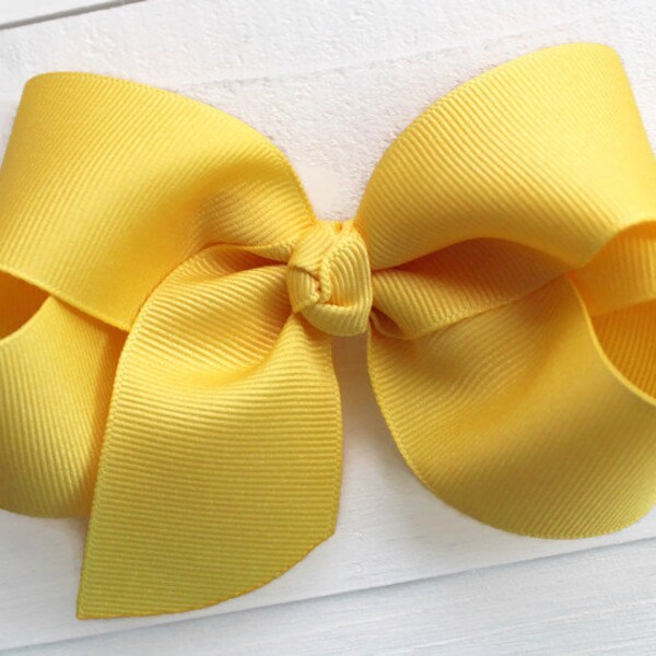 yellow bow hair tie