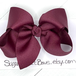 Burgundy Hair Bow, Hair Bows, Back To School Bow, Uniform Bow, Burgundy School Bow, Fall Bow, Girls Bow, Burgundy Hair Clip, Bows for Girls