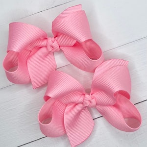 Pink Hair Bow, Hair Bows, Girls Bow, Dainty Baby Bow, Toddler Bow, Small Pigtail Bows, School Bow, Hair Clips or Headband, Bows for Girls