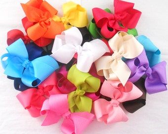 PICK 4- Girls Boutique Hair Bow Set, Hair Bows, Bows for Girls, Spring Baby Bow, Big Toddler Bow, Girls Bow, No Slip Hair Clip, 4" 5” 6” Bow