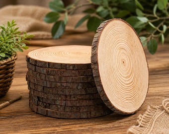 Wood Slice Centerpieces Set, Rustic Wedding Table Decor, Baby Shower Centerpieces, Natural Wood Slices, Party & Event Decor