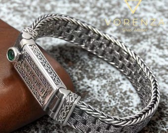 S925 Silber Herren Armband Punk Retro Glück Kettenarmband Kreative Persönlichkeit Gothic Schmuck