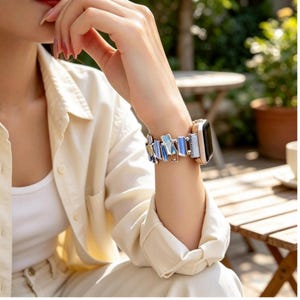 Apple Watch-band met onregelmatige geometrie, roestvrijstalen armband voor dames en heren
