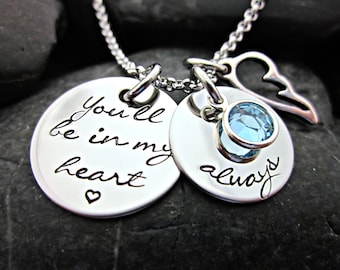 You'll be in my heart always - Memorial / Remembrance Necklace