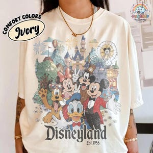 Comfort Color Vintage Disneyland California Shirt, Mickey and Friends Tee, Disneyland Trip Family Shirt, Disneyland Family Vacation Shirt image 3