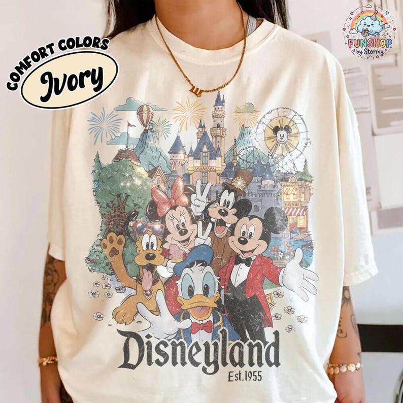 Comfort Color Vintage Disneyland California Shirt, Mickey and Friends Tee, Disneyland Trip Family Shirt, Disneyland Family Vacation Shirt image 3