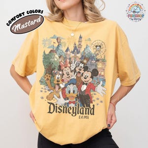 Comfort Color Vintage Disneyland California Shirt, Mickey and Friends Tee, Disneyland Trip Family Shirt, Disneyland Family Vacation Shirt image 1