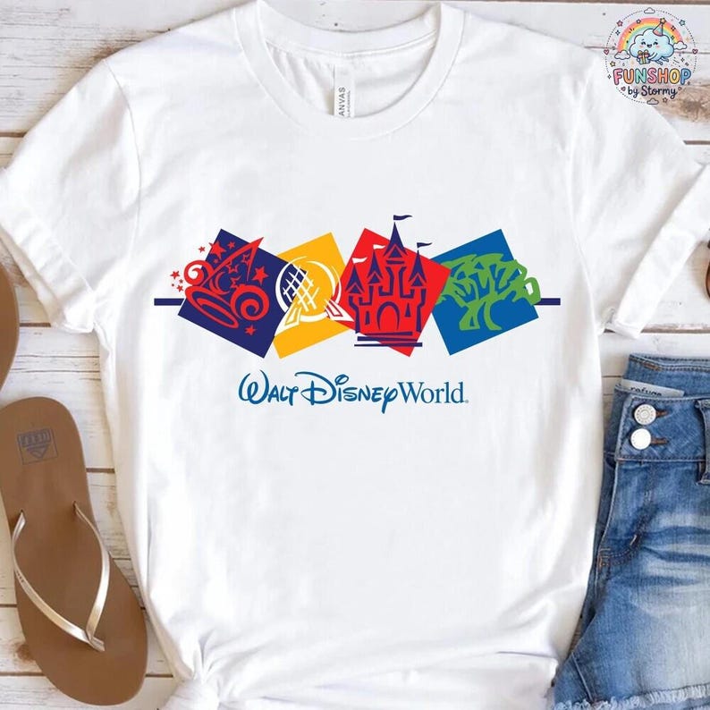 Walt Disneyland World Logo T-Shirt, Disneyland World Retro Shirt, Vintage Walt Disneyland World Shirt, Disneyland Family WDW Epcot Theme image 4