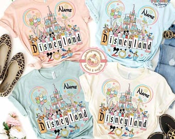 Chemise personnalisée Disneyland 2026, chemises assorties pour la famille Disneyland 2026, t-shirt Mickey et ses amis, chemises pour vacances en famille, royaume magique