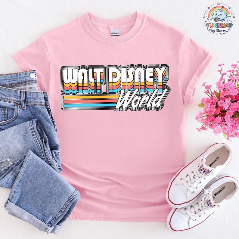 Walt Disneyland World Logo T-Shirt, Disneyland World Retro Shirt, Vintage Walt Disneyland World Shirt, Disneyland Family WDW Epcot Theme image 3