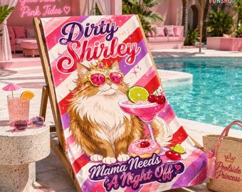 Serviette de plage Carl Dungeon Crawler, serviette de plage Princess Donut Dirty Shirley Club, maman a besoin d'une nuit de congé, serviette de plage cadeau livresque