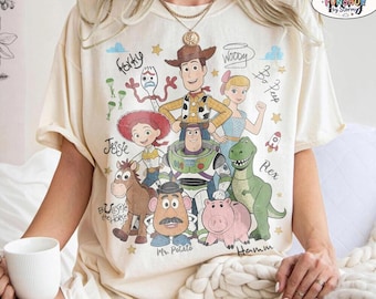 Vintage Toy Story Signatures Comfort Colors Shirt, Retro 1928 Youve Got A Friend In Me Tee, Disneyland WDW Family Matching Vacation Gift