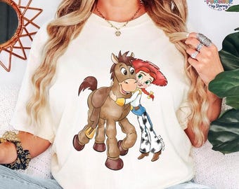 Camiseta retro de Toy Story, imágenes prediseñadas de Toy Story, camiseta de personajes de dibujos animados de vaqueras de Disneyland, camiseta "Tienes un amigo en mí", camiseta de Jessie
