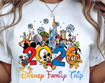 2026 Disneyland family Vacation Matching Trip Shirts: Epcot Girls Disneyworld Trip shirt, Cartoon Theme Park Inspired Design Custom Travel