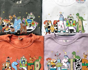 Custom Toy Story Family Matching Comfort Colors Shirt, Disneyland Mom Dad T-shirt, Personalized Gift Disneyland Trip, Disneyland Birthday