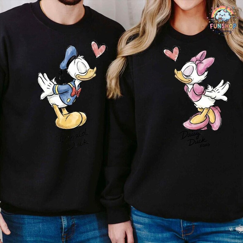 Disneyland Donald and Daisy Couple Matching Shirt, Disneyland Trip T-Shirt, Disneyland Couple Tee, Donald Sweatshirt, Disneyland Matching image 2