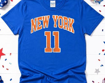 Jalen Brunson New York Basketball Shirt, Vintage 11 Graphic Tee, Retro Grunge NY Sports Fan Gift