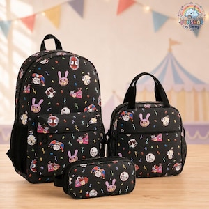 Digital Circus School Backpack Set, TADC Jax Pomni Lunch Bag Pencil Case, 1St Day Of School Gift, Back To School Supply Set