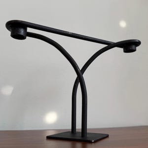 Bougeoir vintage en fer noir | Candélabre sculptural style Mid-Century Modern | Décoration brutaliste