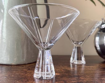 Copas de Martini Mikasa “Havana” – Juego de copas de cristal escultural vintage